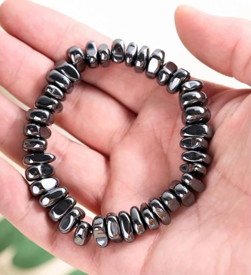 DivaGlamz Hematite Bracelet For Men, Reclaim Your Edge & Confidence Natural Hematite Stone Beaded Stretch Healing Bracelets Inspirational Gift Jewelry - Image 3